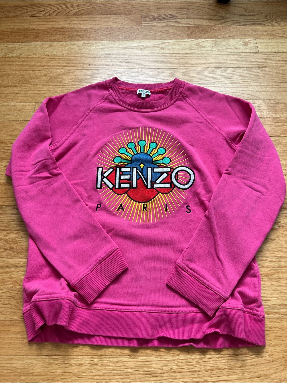 Kenzo Kids Hot Pink Embroidered Logo Sweatshirt